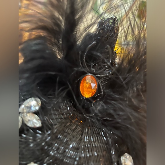 OOAK Handmade Upcycled GOTHIC Fabric Pumpkin - Gothic Halloween Vintage Jewelry - Picture 5 of 7